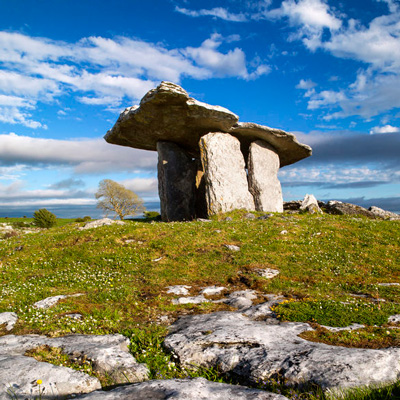 Cycling to Poulnabrone Dolmen in the Burren